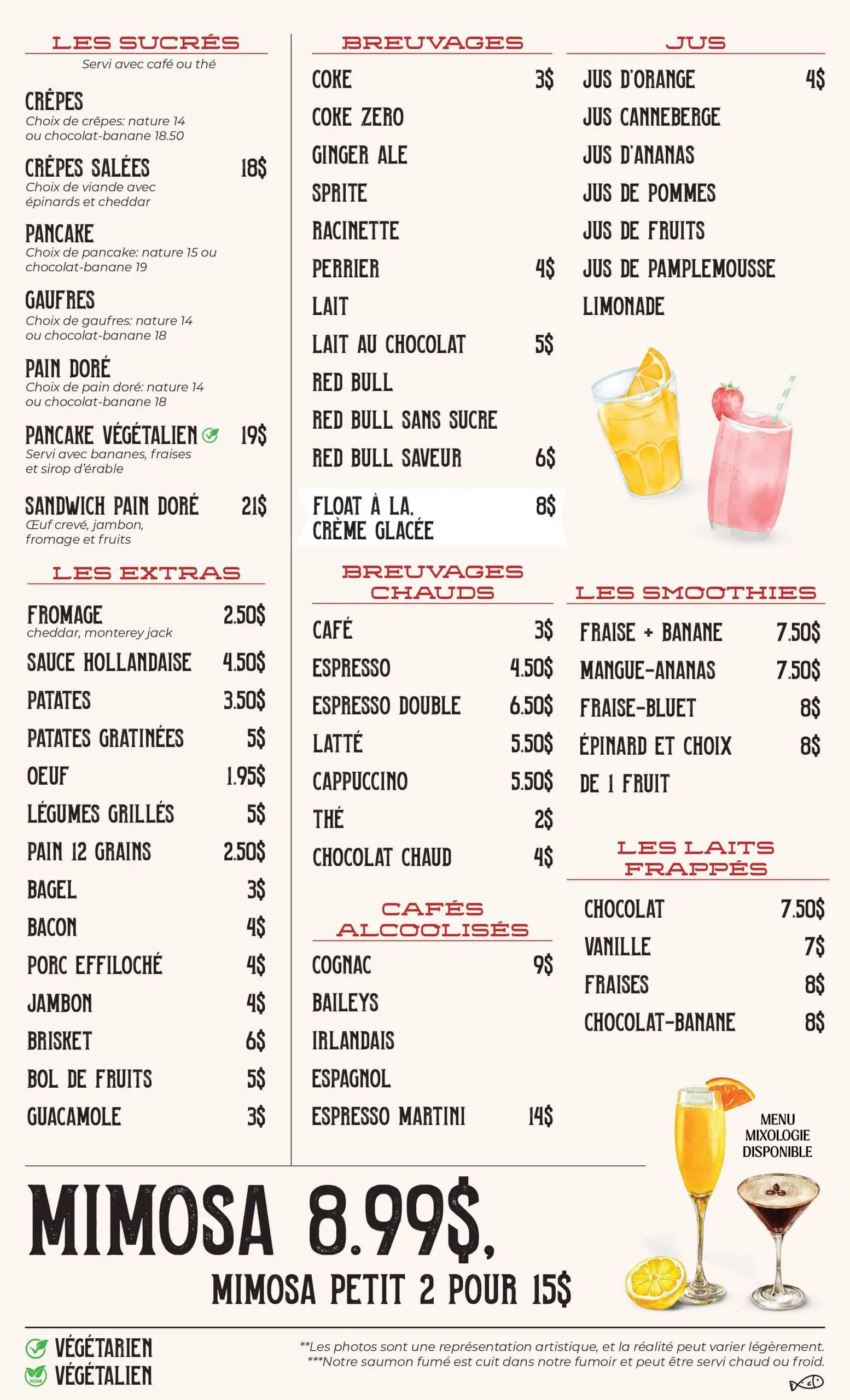 Le Fumoir Breakfast Menu Page 2 in French
