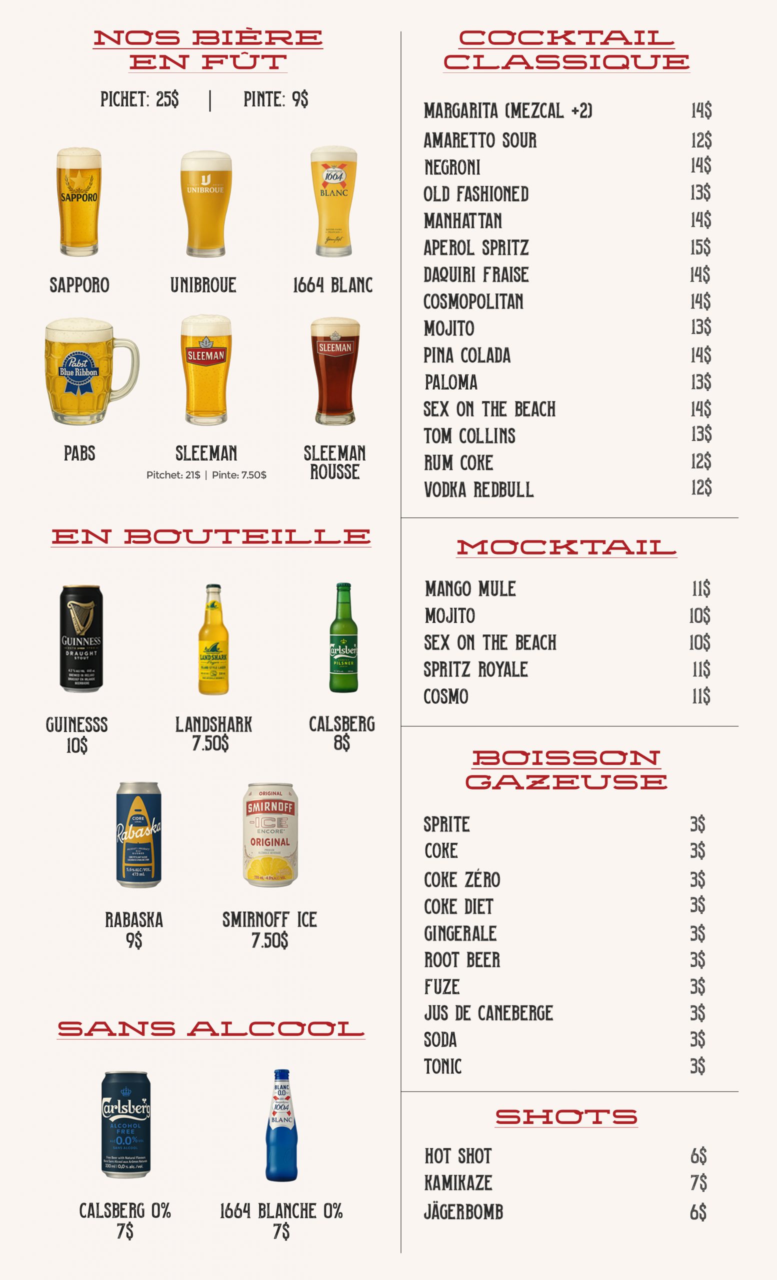 Le Fumoir Mixologie Menu Page 2 in French