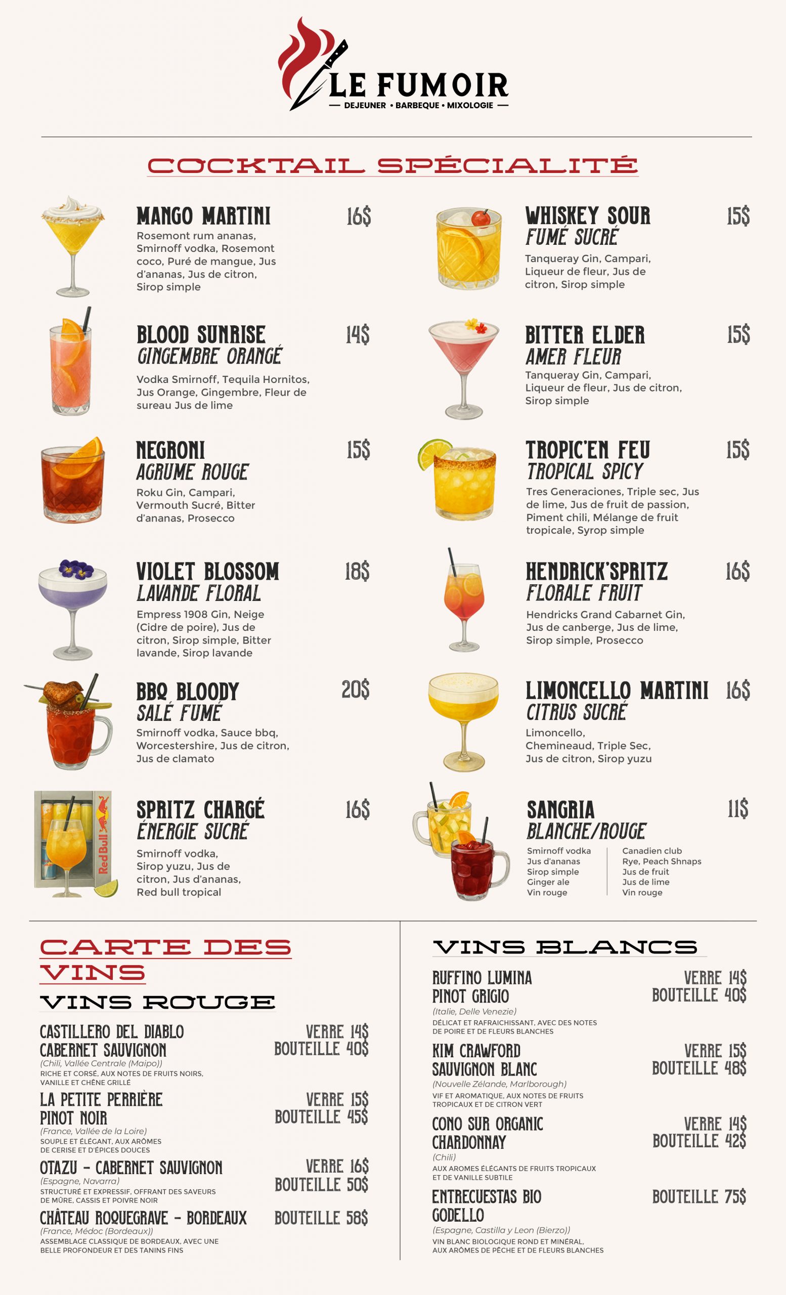 Le Fumoir Mixologie Menu Page 1_French